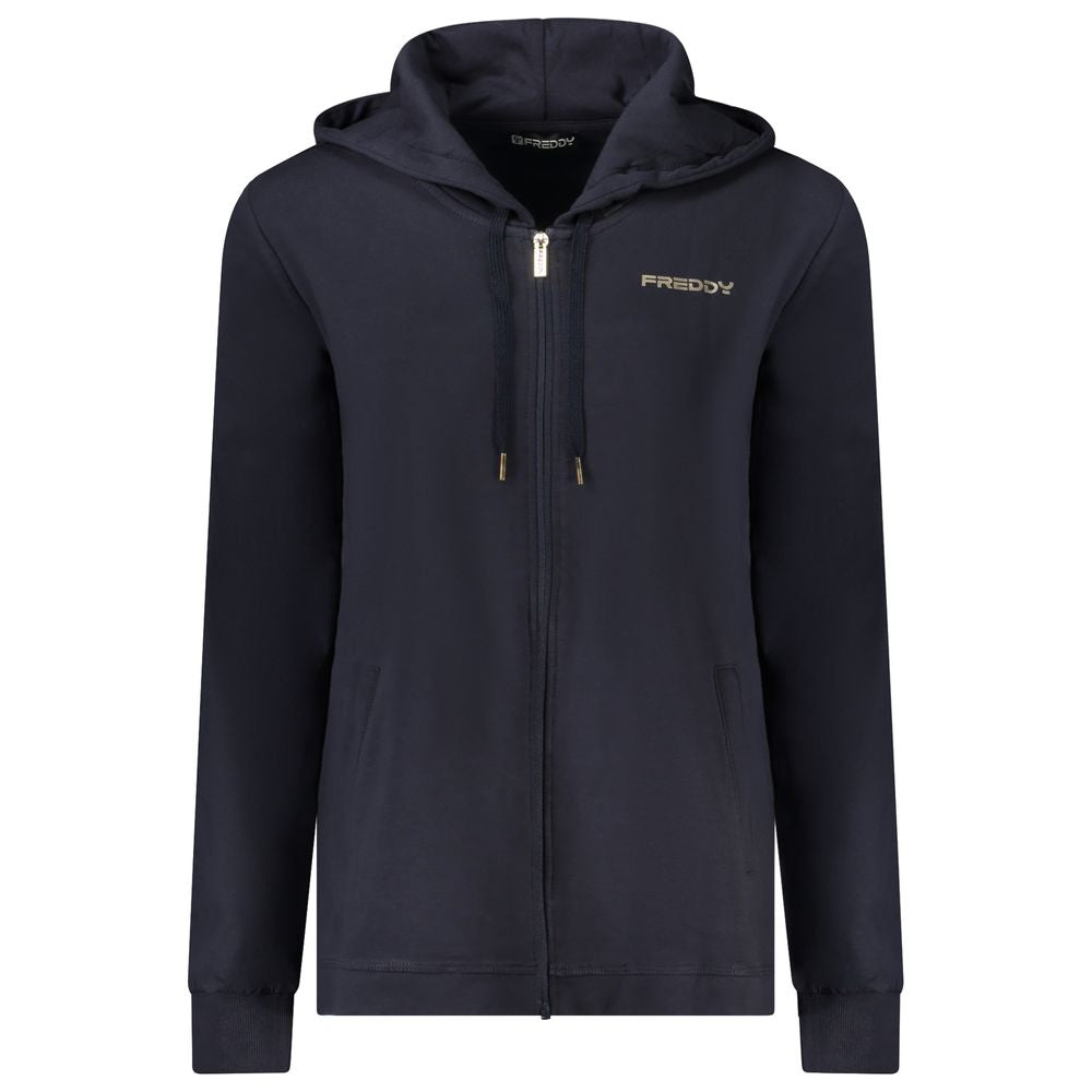 Freddy Blu Cotton Women Sweatshirt with Rhinestones