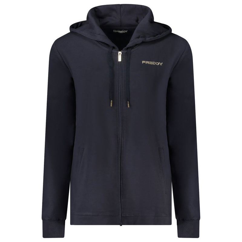 Freddy Blu Cotton Women Sweatshirt with Rhinestones