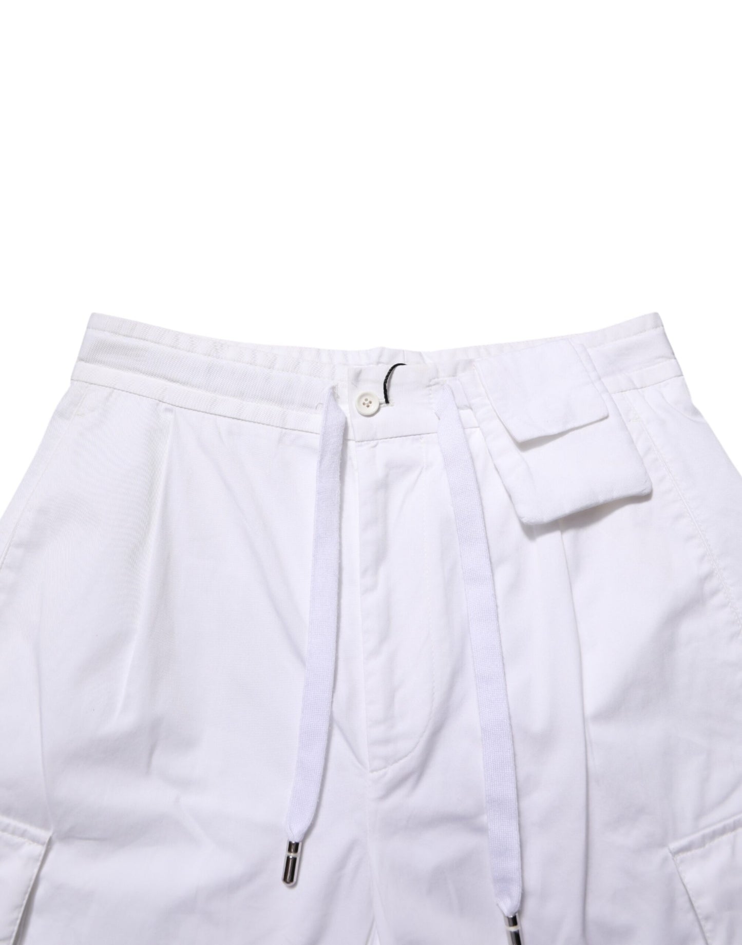 Pantalon cargo droit en lin blanc Dolce &amp; Gabbana pour homme