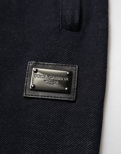 Pantalon de jogging en coton noir avec cordon de serrage de Dolce &amp; Gabbana