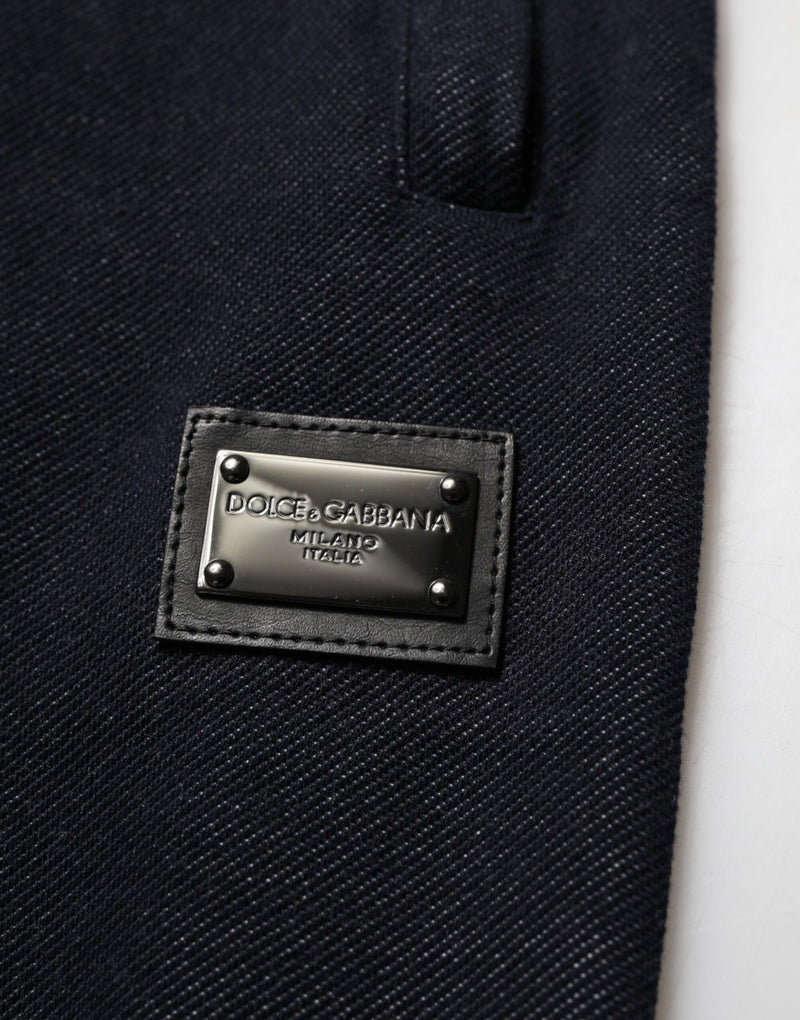 Pantalon de jogging en coton noir avec cordon de serrage de Dolce &amp; Gabbana