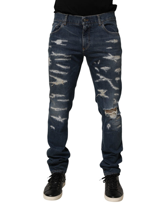 Jean skinny en coton bleu délavé pour homme de Dolce &amp; Gabbana