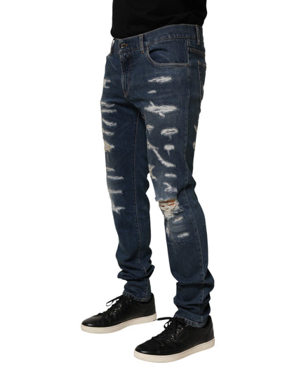 Jean skinny en coton bleu délavé pour homme de Dolce &amp; Gabbana