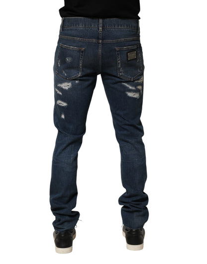 Jean skinny en coton bleu délavé pour homme de Dolce &amp; Gabbana