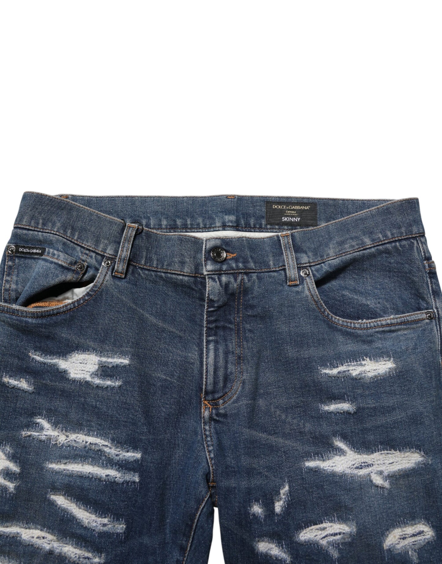Jean skinny en coton bleu délavé pour homme de Dolce &amp; Gabbana