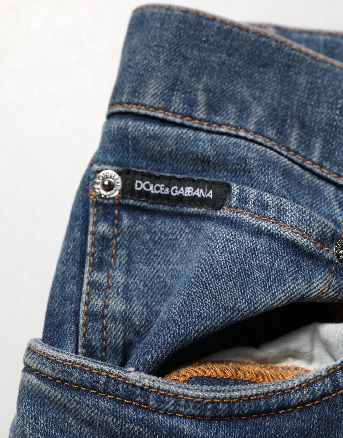 Jean skinny en coton bleu délavé pour homme de Dolce &amp; Gabbana