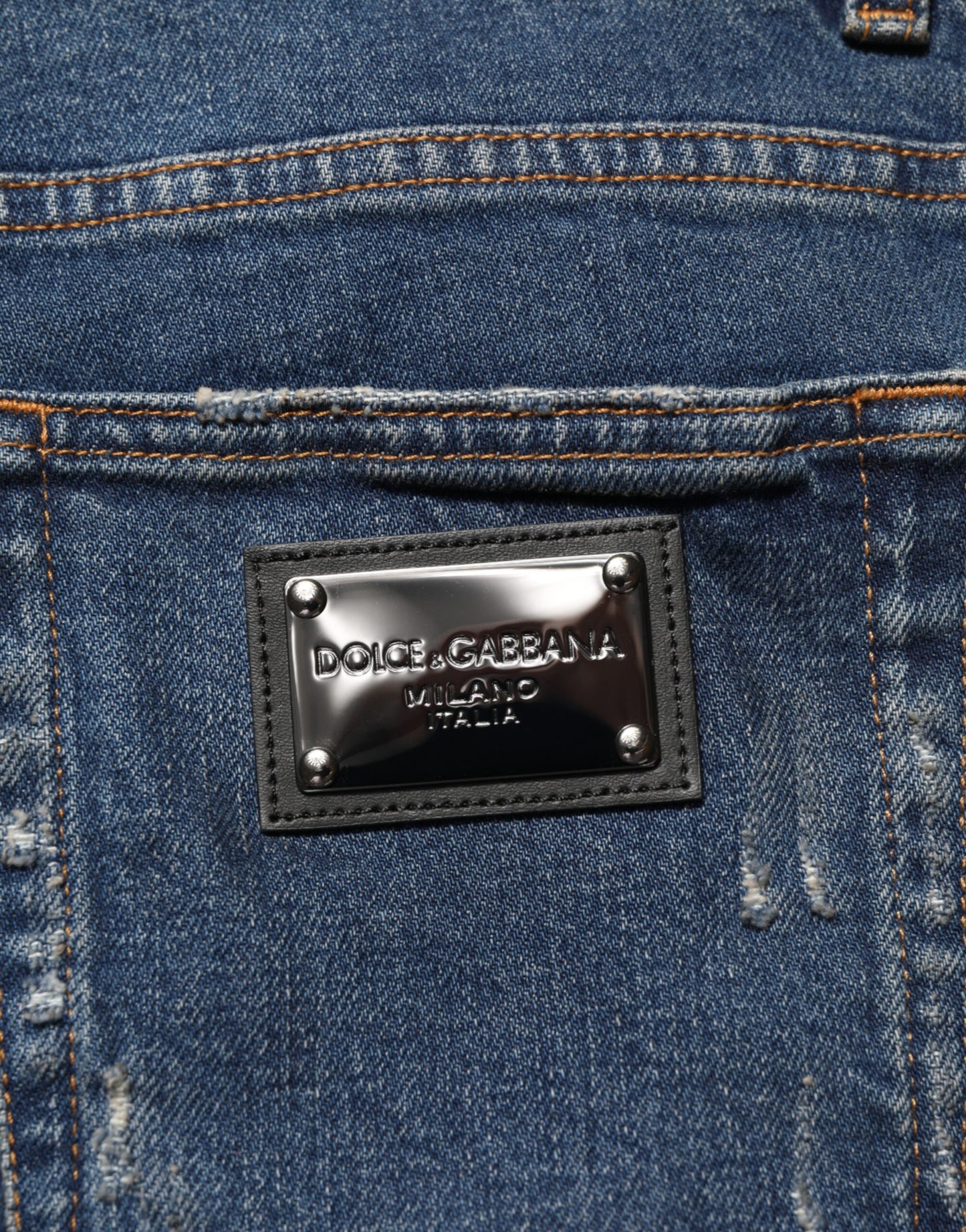 Jean skinny en coton bleu délavé pour homme de Dolce &amp; Gabbana