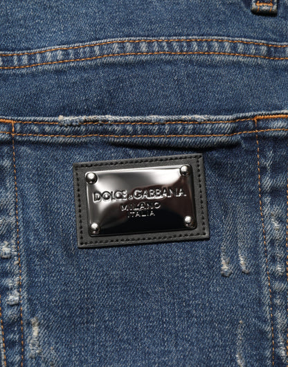 Jean skinny en coton bleu délavé pour homme de Dolce &amp; Gabbana