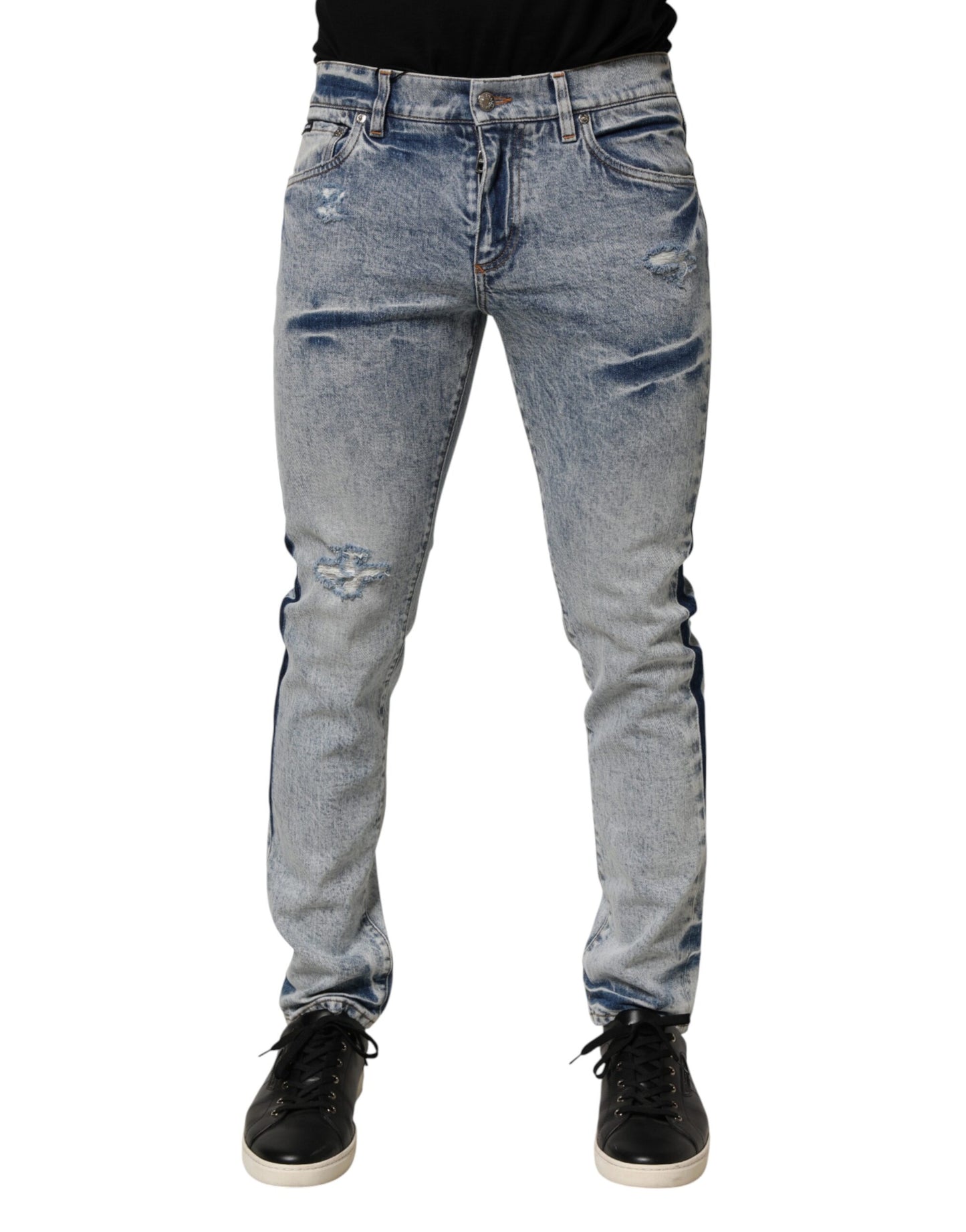 Jean slim en coton bleu délavé pour homme de Dolce &amp; Gabbana