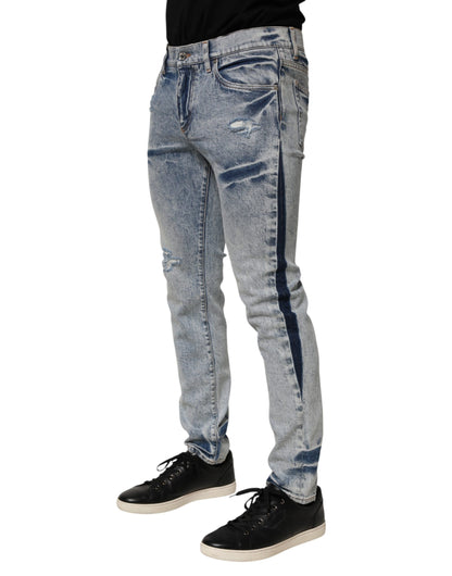 Jean slim en coton bleu délavé pour homme de Dolce &amp; Gabbana