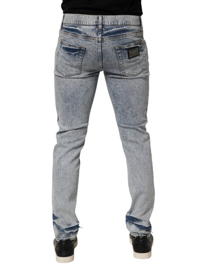 Jean slim en coton bleu délavé pour homme de Dolce &amp; Gabbana