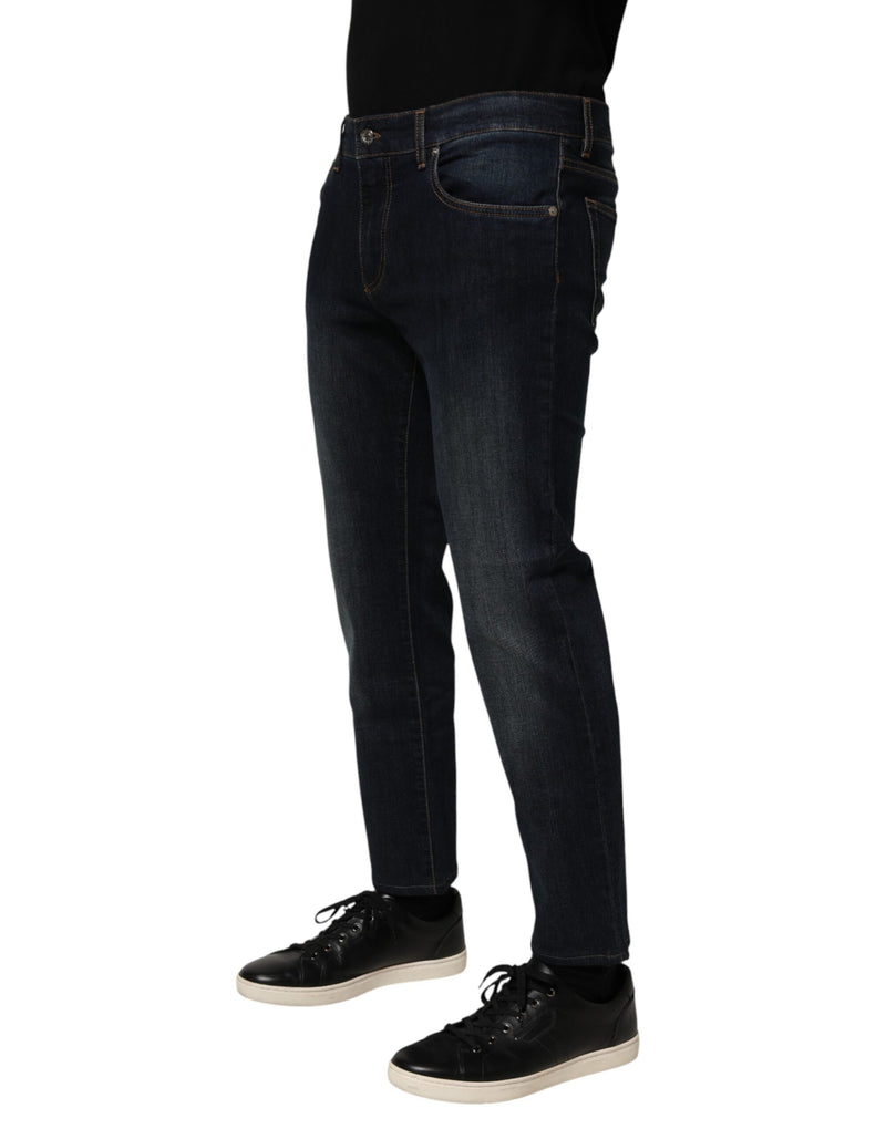 Dolce &amp; Gabbana donkerblauwe katoenen skinny jeans voor heren