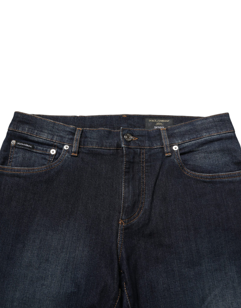 Dolce &amp; Gabbana donkerblauwe katoenen skinny jeans voor heren