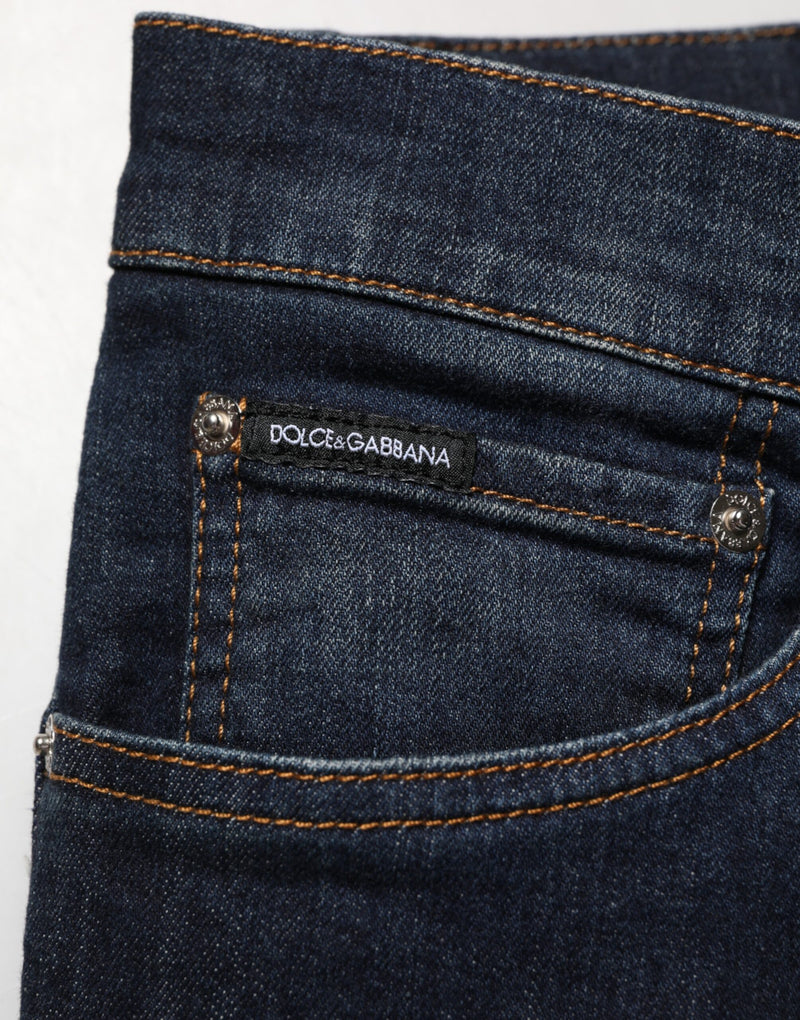 Dolce &amp; Gabbana donkerblauwe katoenen skinny jeans voor heren