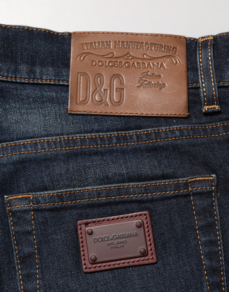 Dolce &amp; Gabbana donkerblauwe katoenen skinny jeans voor heren