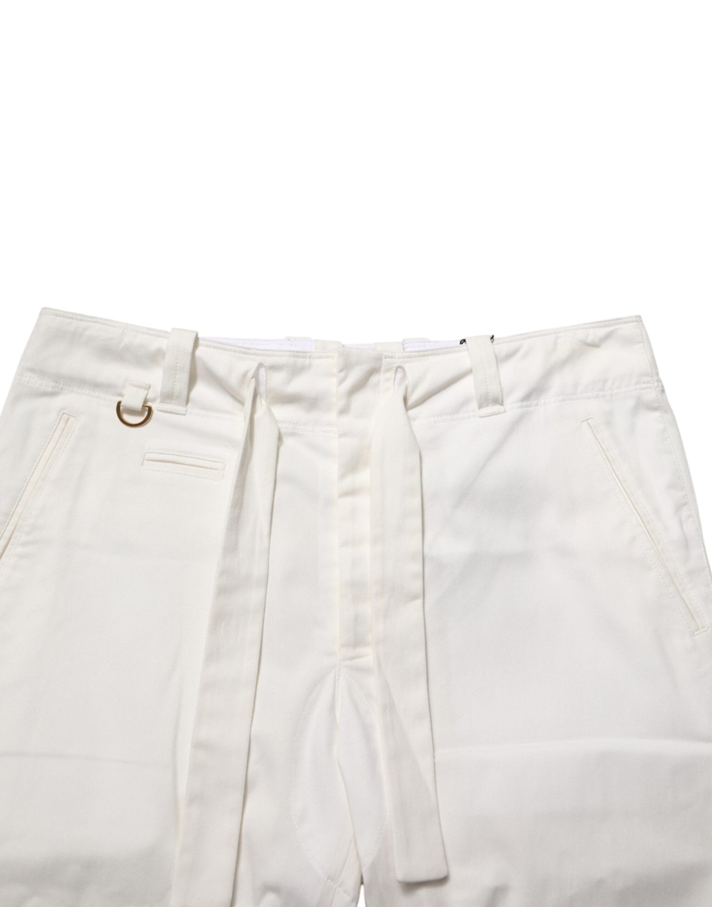 Pantalon Cropped en Coton Stretch Blanc de Dolce &amp; Gabbana
