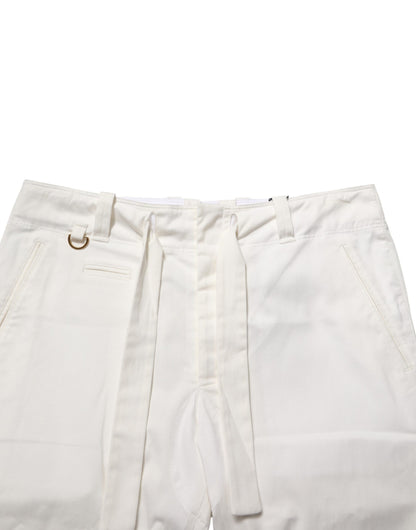 Pantalon Cropped en Coton Stretch Blanc de Dolce &amp; Gabbana