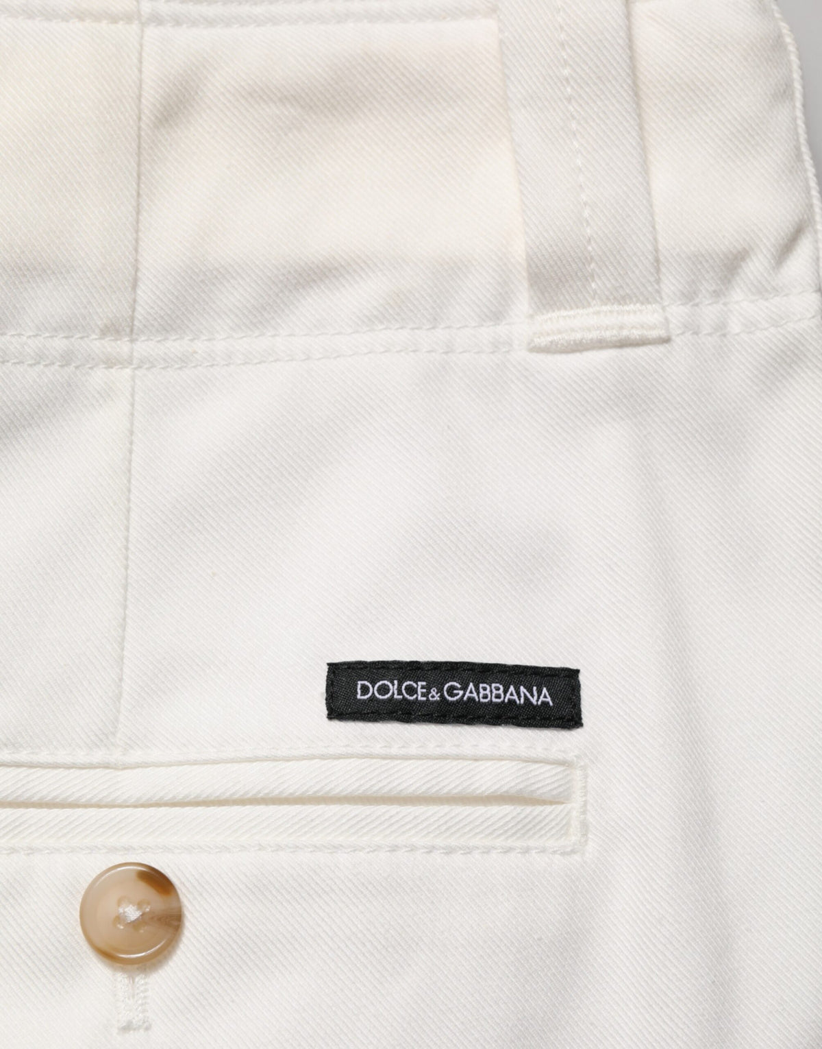 Pantalon Cropped en Coton Stretch Blanc de Dolce &amp; Gabbana