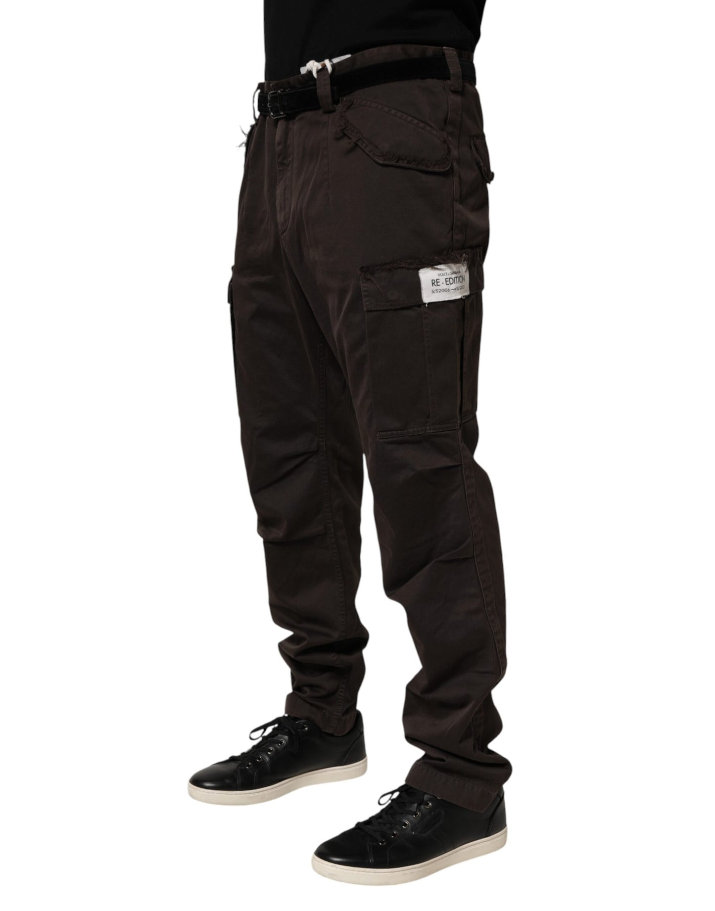 Pantalon cargo homme en coton brun Re-Edition de Dolce &amp; Gabbana
