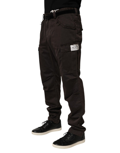 Pantalon cargo homme en coton brun Re-Edition de Dolce &amp; Gabbana