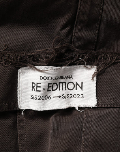 Pantalon cargo homme en coton brun Re-Edition de Dolce &amp; Gabbana