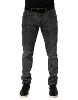 Dolce & Gabbana Jeans Skinny en Coton Gris Foncé pour Homme