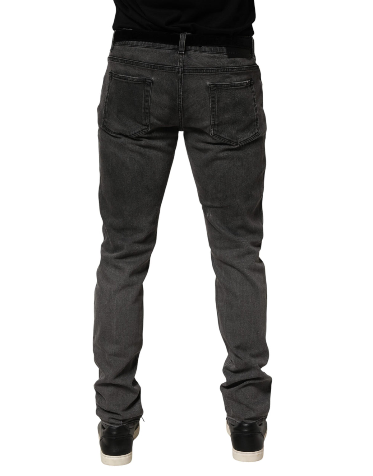 Dolce & Gabbana Jeans Skinny en Coton Gris Foncé pour Homme
