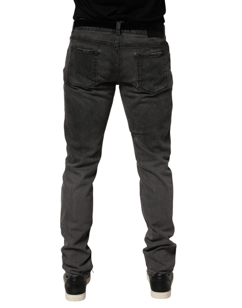 Dolce & Gabbana Dark Gray Cotton Skinny Jeans for Men