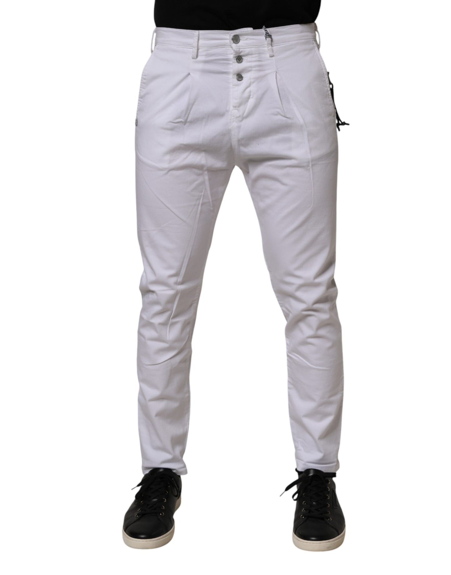 Jeans slim en coton blanc extensible de Daniele Alessandrini