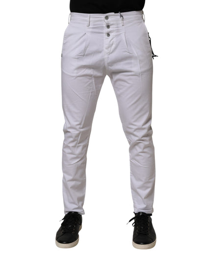 Jeans slim en coton blanc extensible de Daniele Alessandrini