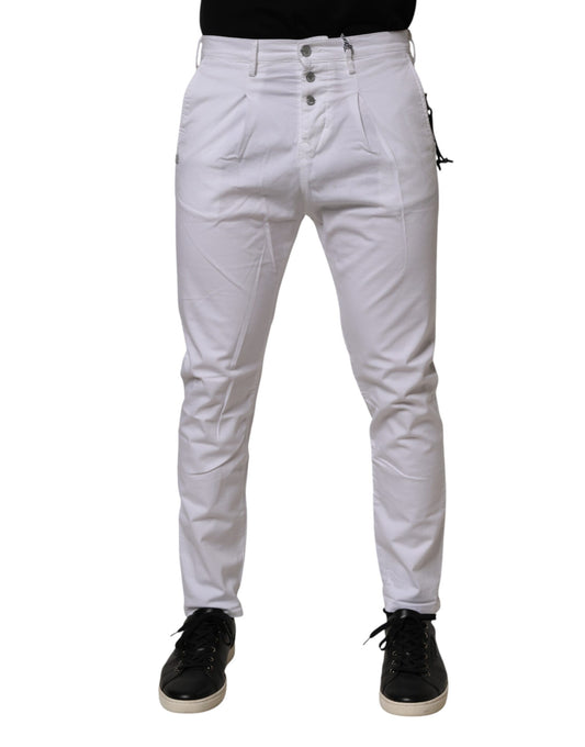 Jeans slim en coton blanc extensible de Daniele Alessandrini