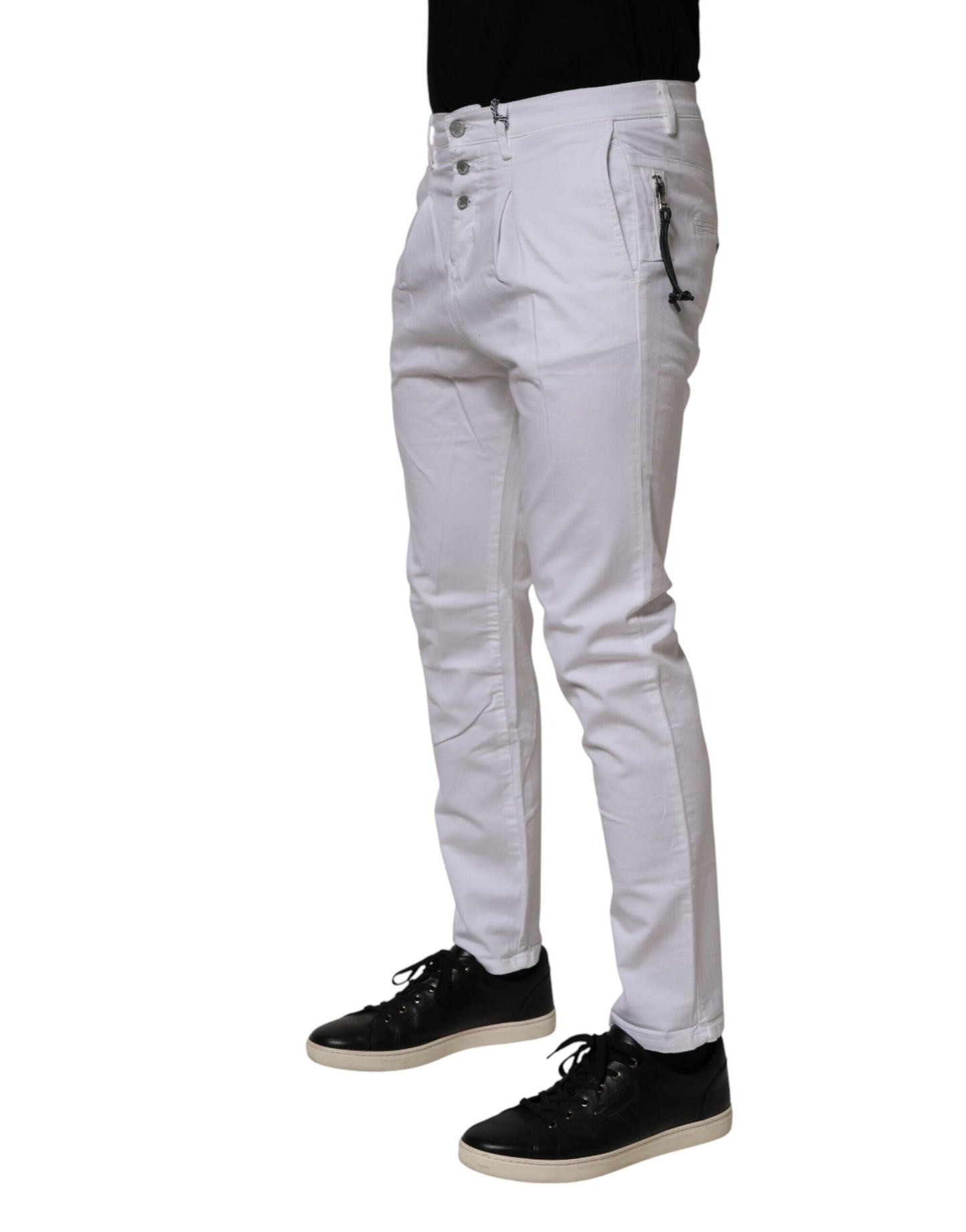 Jeans slim en coton blanc extensible de Daniele Alessandrini