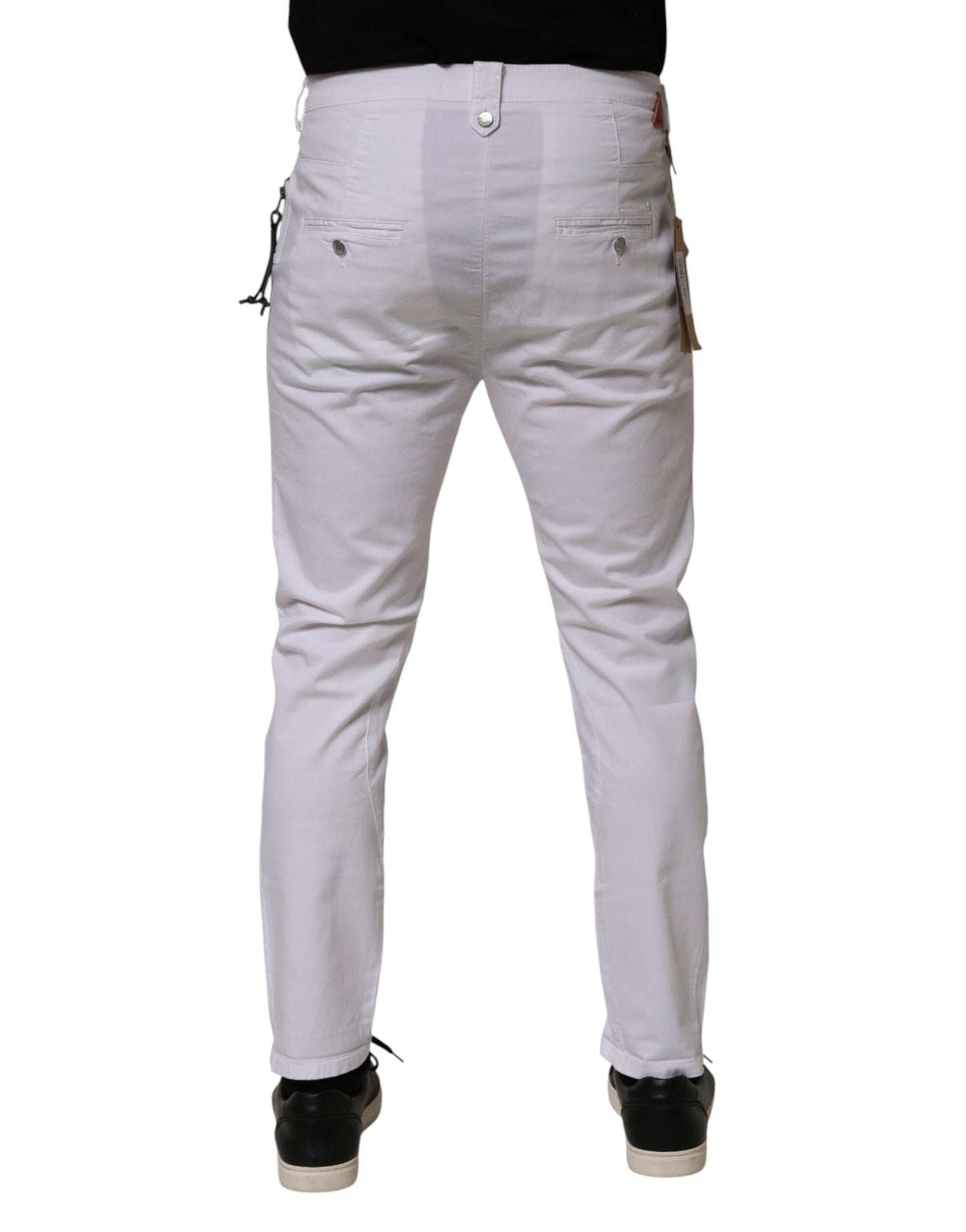 Jeans slim en coton blanc extensible de Daniele Alessandrini