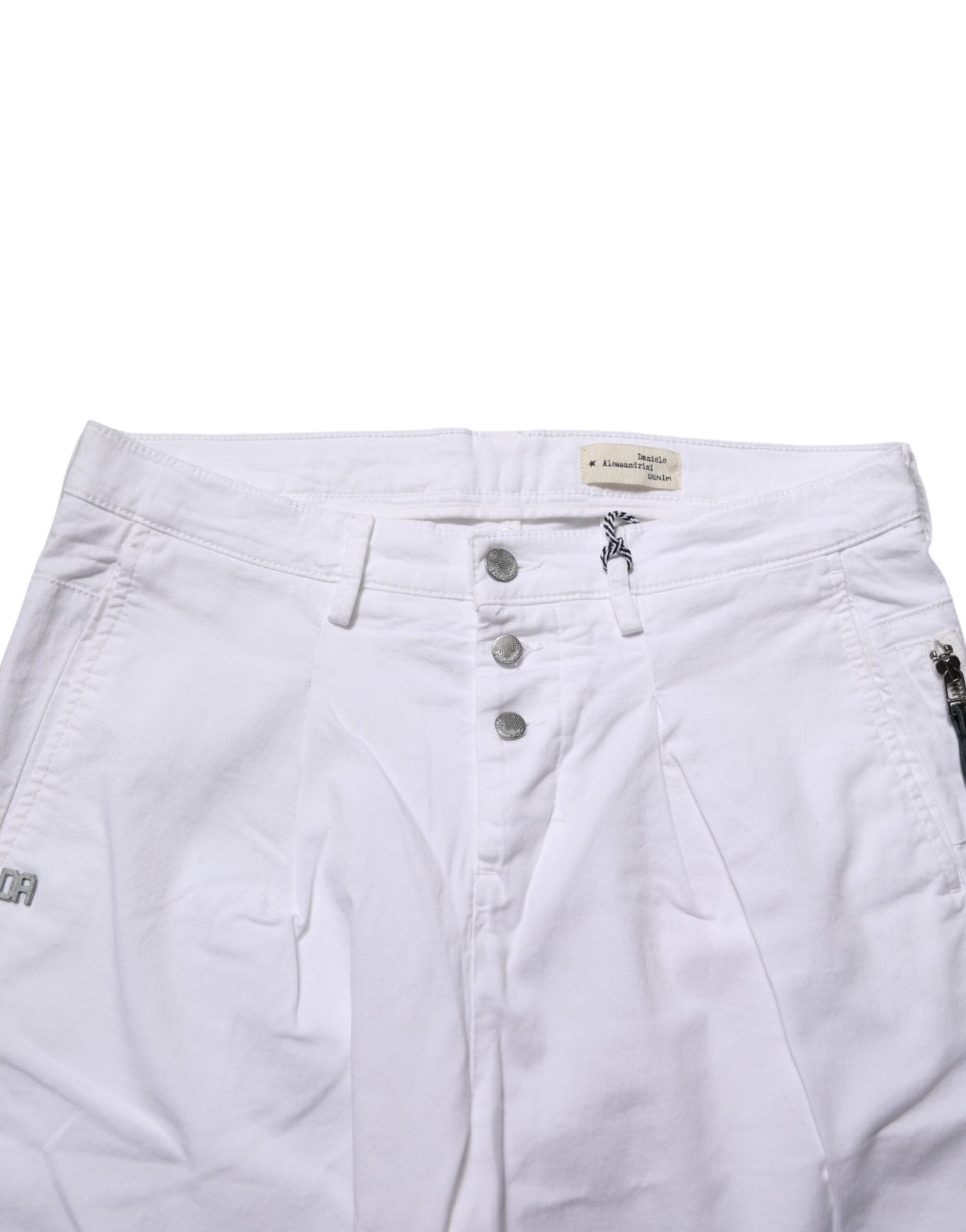 Jeans slim en coton blanc extensible de Daniele Alessandrini