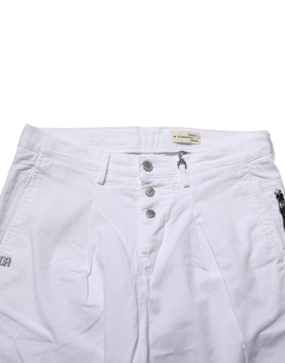 Jeans slim en coton blanc extensible de Daniele Alessandrini
