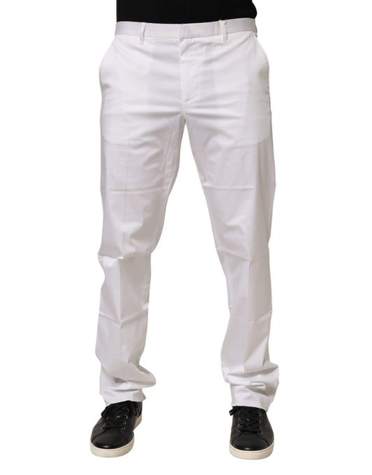 Pantalon habillé pour homme en coton extensible blanc John Richmond