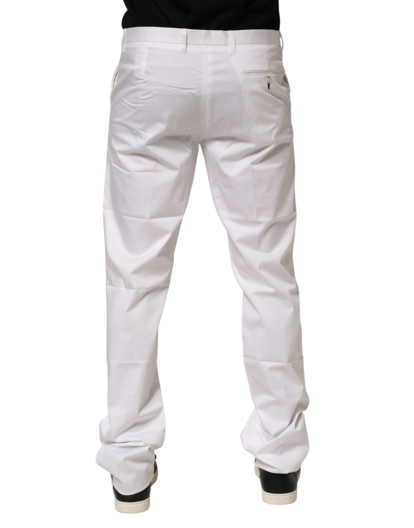 Pantalon habillé pour homme en coton extensible blanc John Richmond