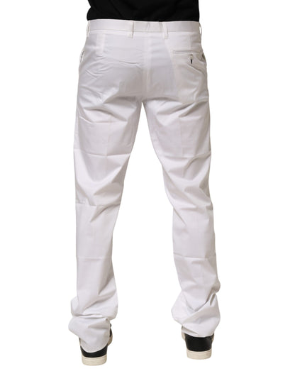 Pantalon habillé pour homme en coton extensible blanc John Richmond