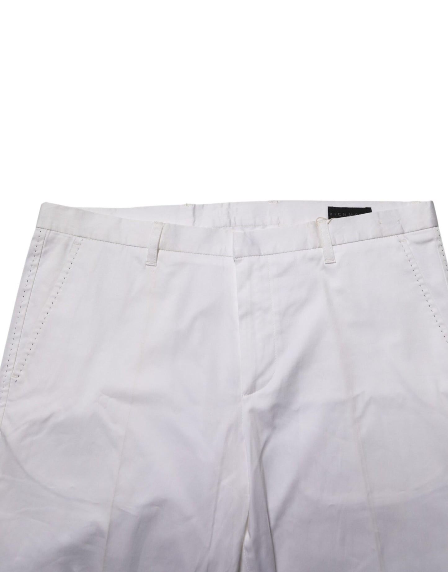 Pantalon habillé pour homme en coton extensible blanc John Richmond