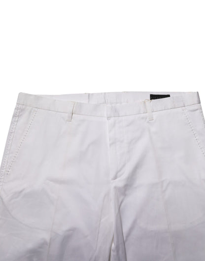 Pantalon habillé pour homme en coton extensible blanc John Richmond