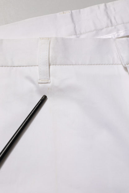 Pantalon habillé pour homme en coton extensible blanc John Richmond