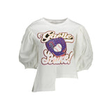 Gaelle Paris Bianco T-Shirt en Coton pour Femmes - Élégant et Polyvalent