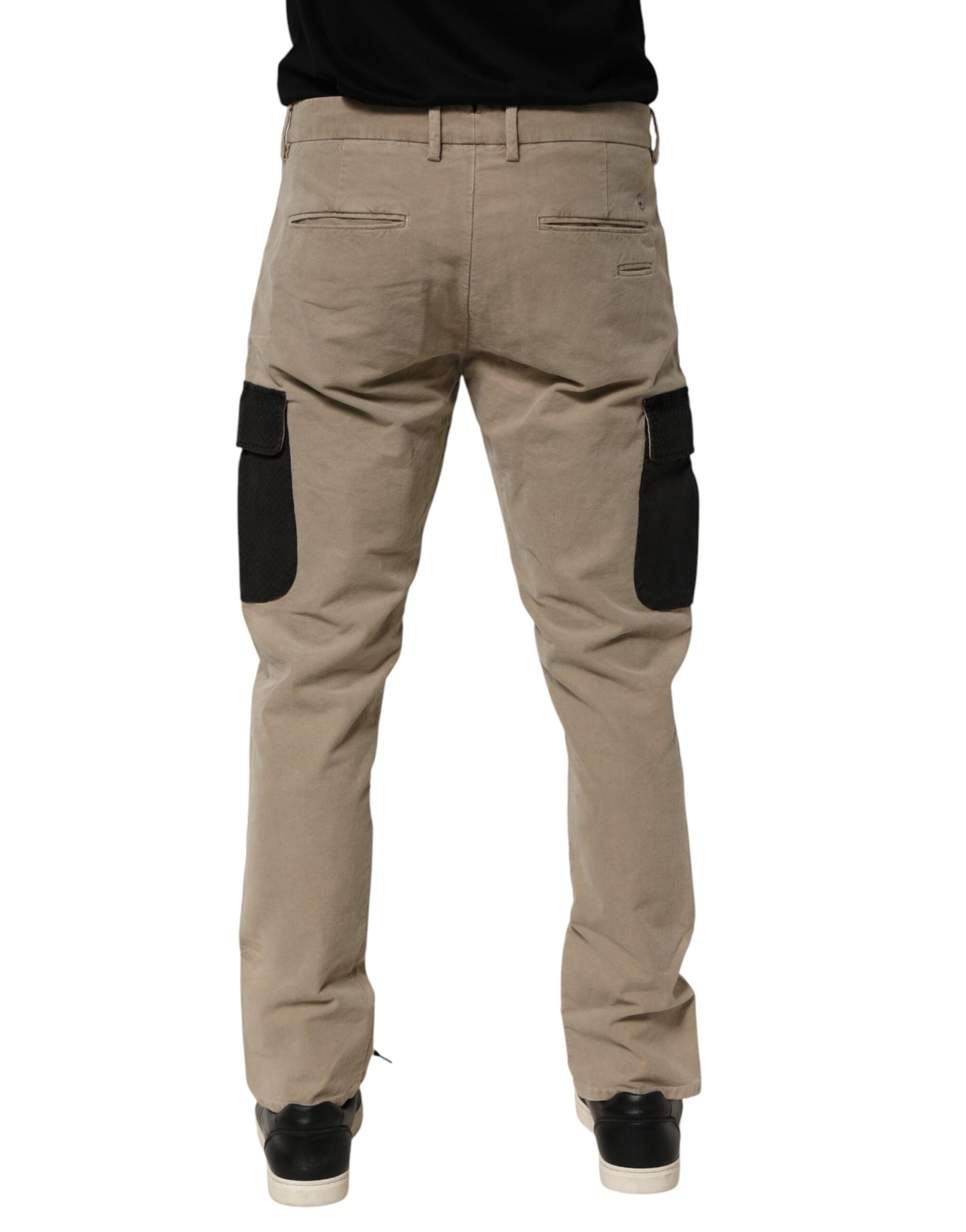 Pantalon chino cargo slim pour homme AT.P.CO beige, taille mi-hauteur.