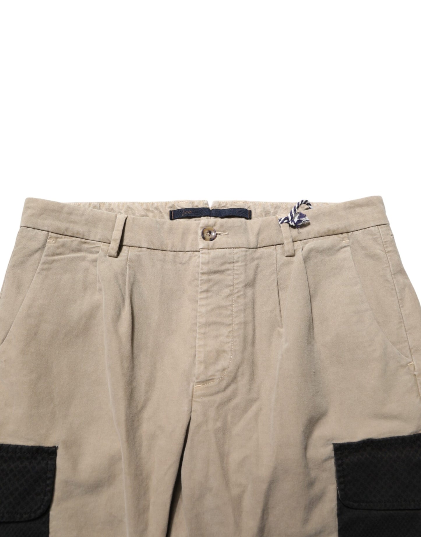 Pantalon chino cargo slim pour homme AT.P.CO beige, taille mi-hauteur.