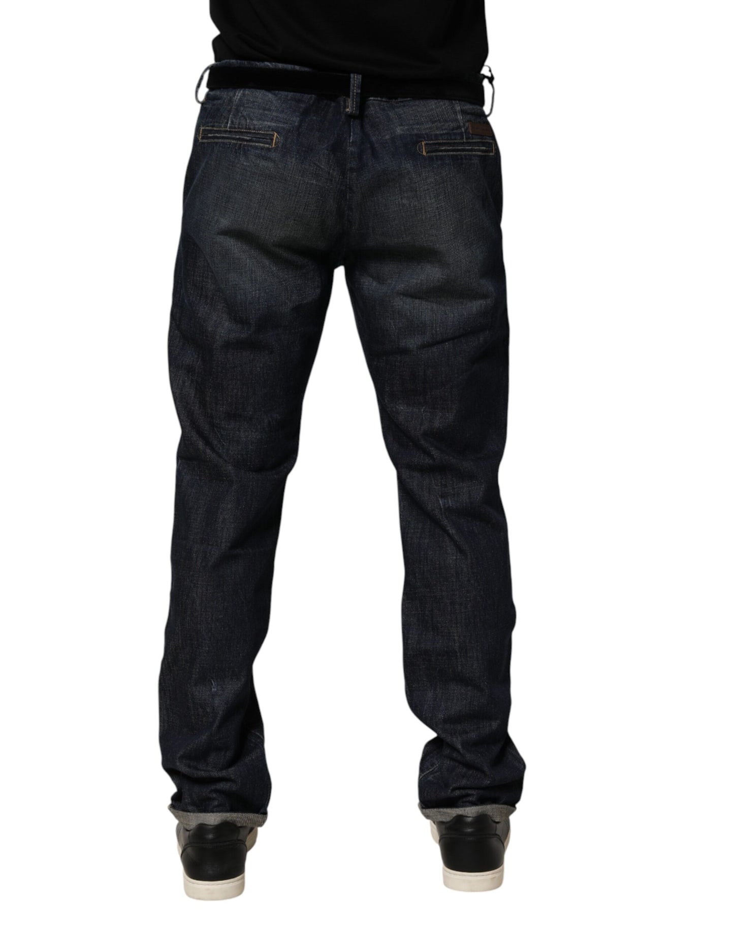 Jean slim en jean pour homme, bleu foncé, effet délavé, de la marque Brian Dales.