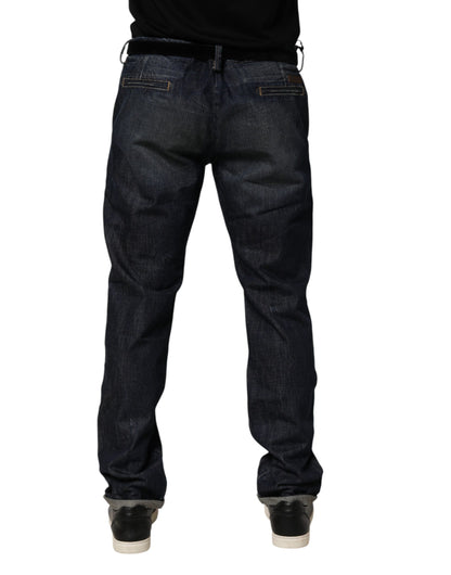 Jean slim en jean pour homme, bleu foncé, effet délavé, de la marque Brian Dales.