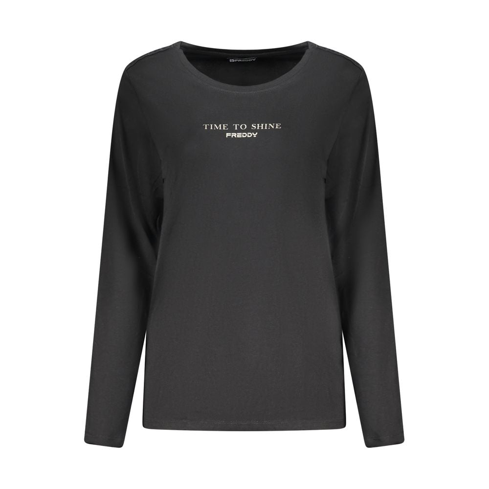 Freddy Black Cotton Women T-Shirt - Stylish & Comfortable