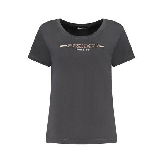 Freddy Black Cotton Women T-Shirt