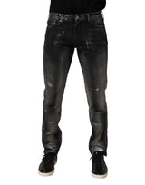 Jean slim en jean délavé noir pour homme Emporio Armani