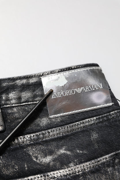 Jean slim en jean délavé noir pour homme Emporio Armani